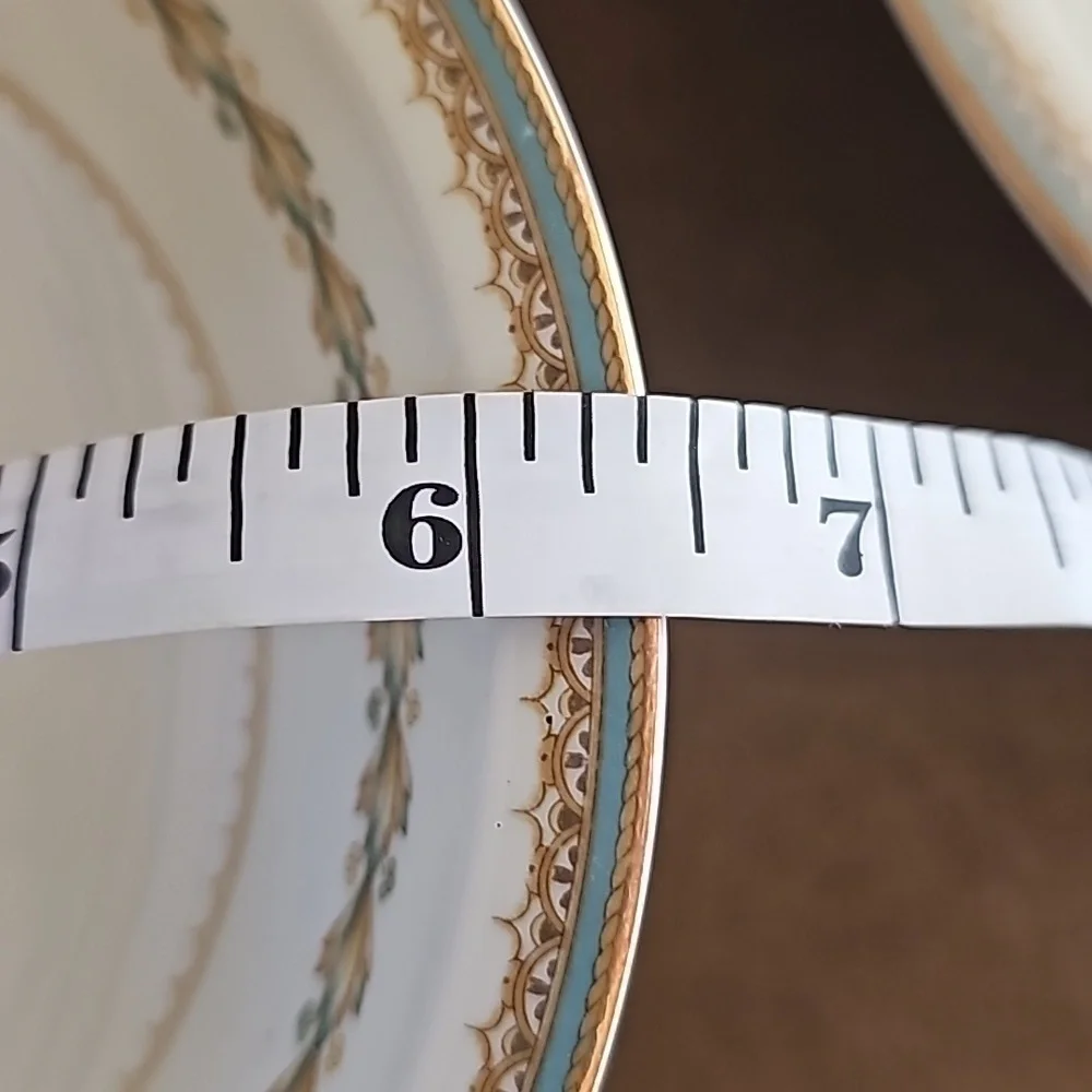 Vintage Alden by Meito Elegant Dinnerware 6 Gold Trim, Aqua Band Fruit/Dessert